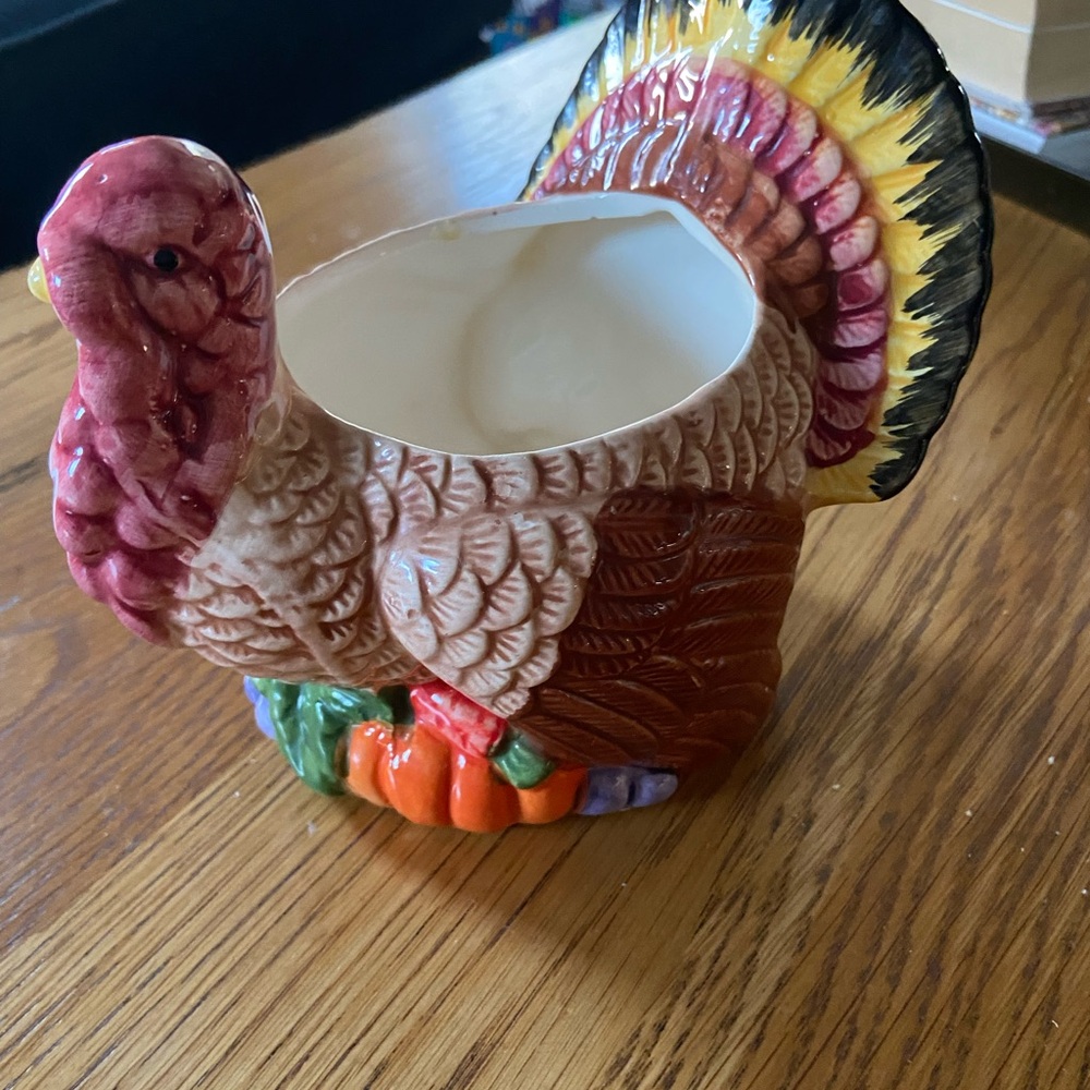 Vintage Thanksgiving Ceramic Turkey Planter - Picture 3 of 6